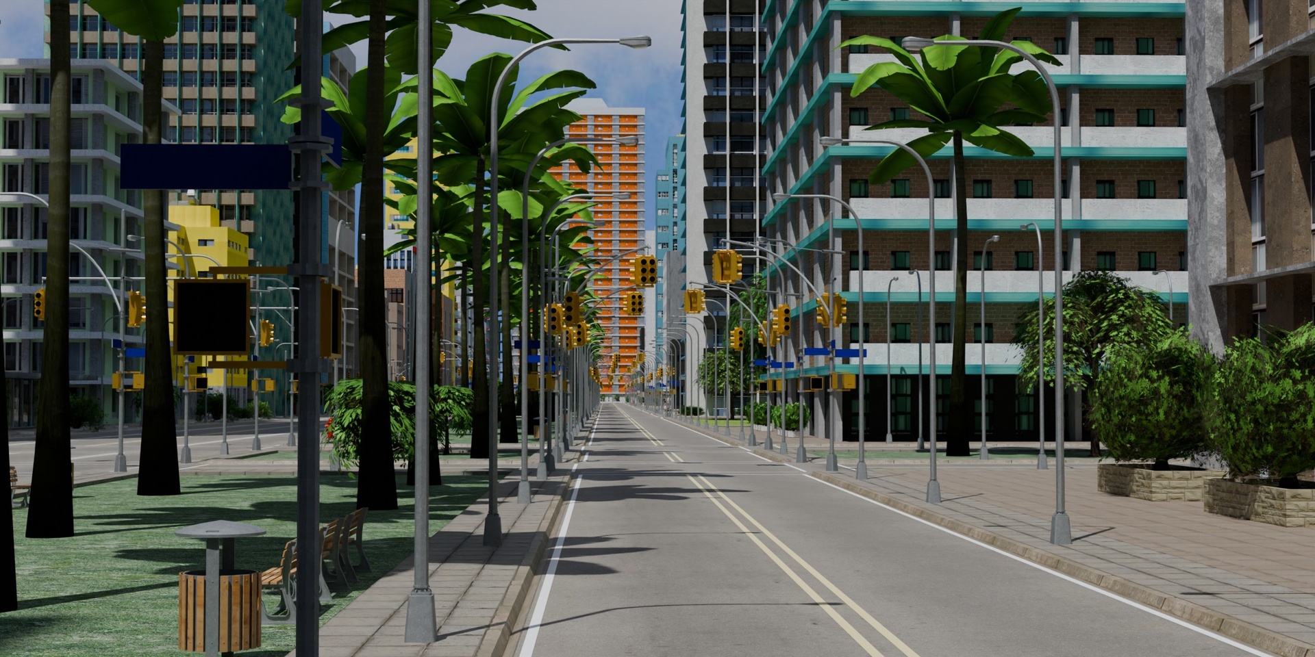 Media 1 for listing City Downtown Skyscraper Street - day version