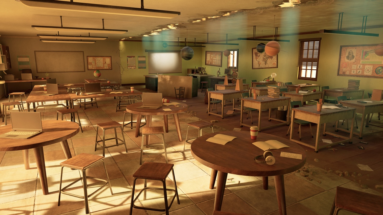 Retro / Modern Classroom Interior Environment ( Modern Classroom )