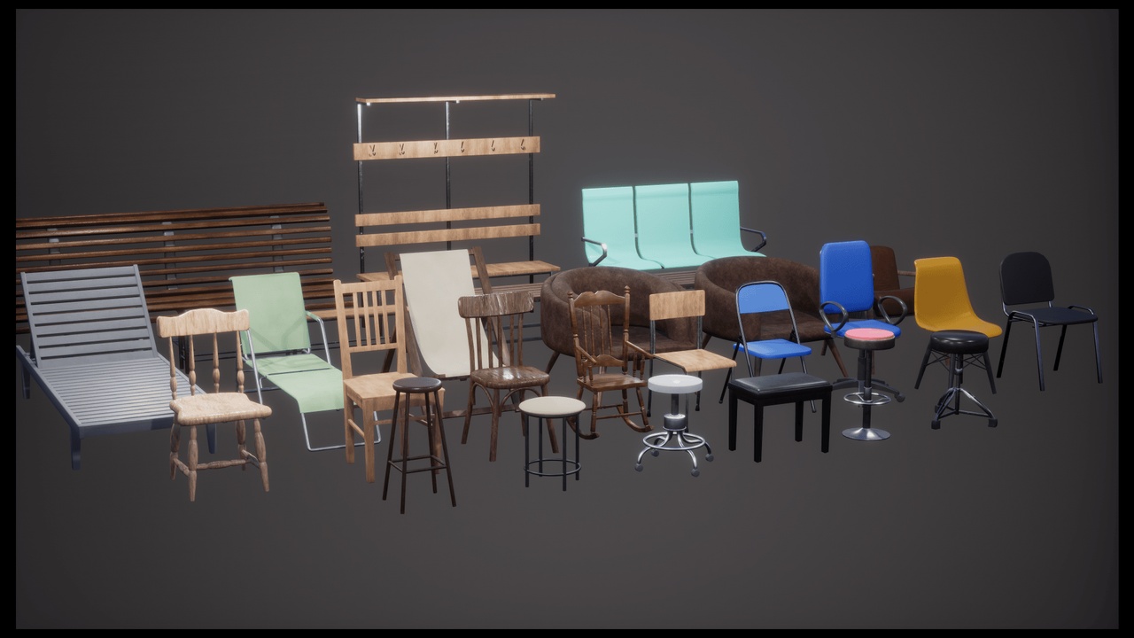 Media 1 for listing Chairs Pack - 26 Assets