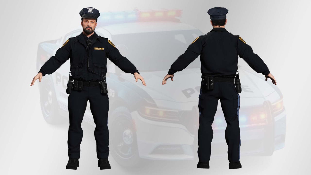Realistic 3D Police Officer Model | Fab