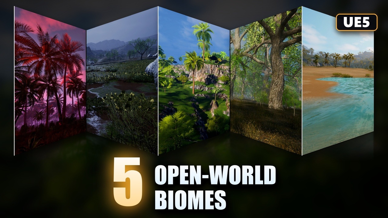 Media 1 for listing Tropical Jungle & Rainforest Procedural Bundle - 5 Open-World Biomes for UE5
