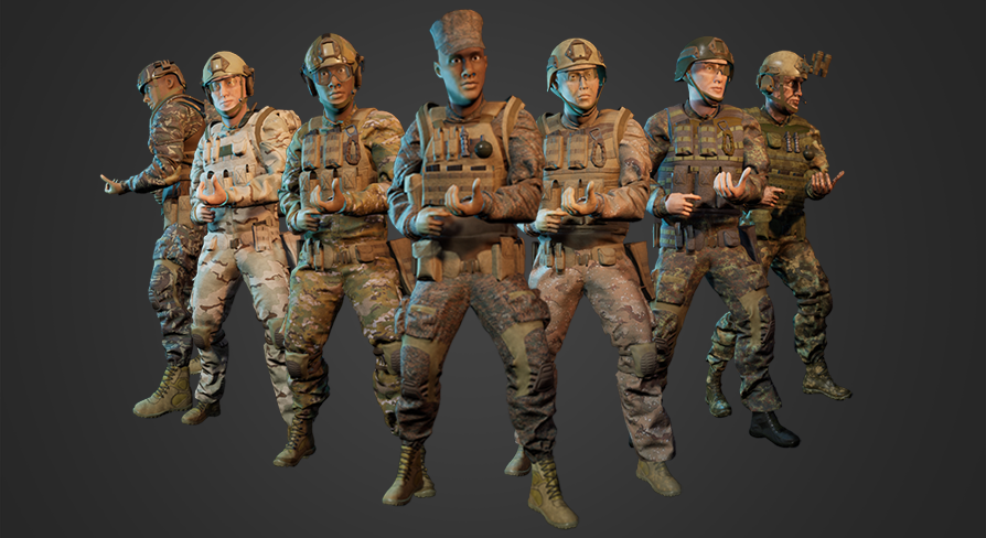 Modular Defense Color Chain Modular Soldiers US | Fab