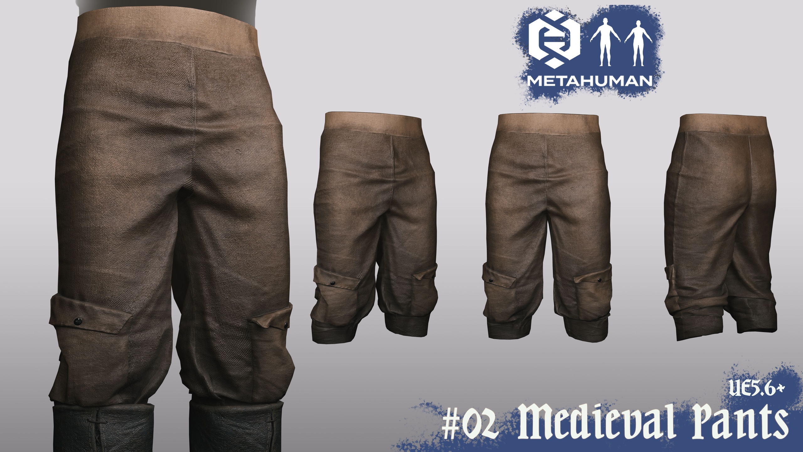 Media 1 for listing 02_Medieval Pants - Resizable Outfit Metahuman