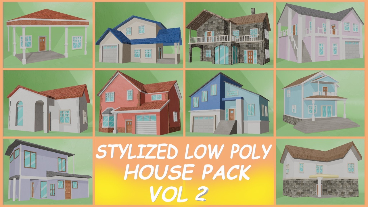10 Low Poly Saburban Pack Vol 2 ilanı için 1. medya