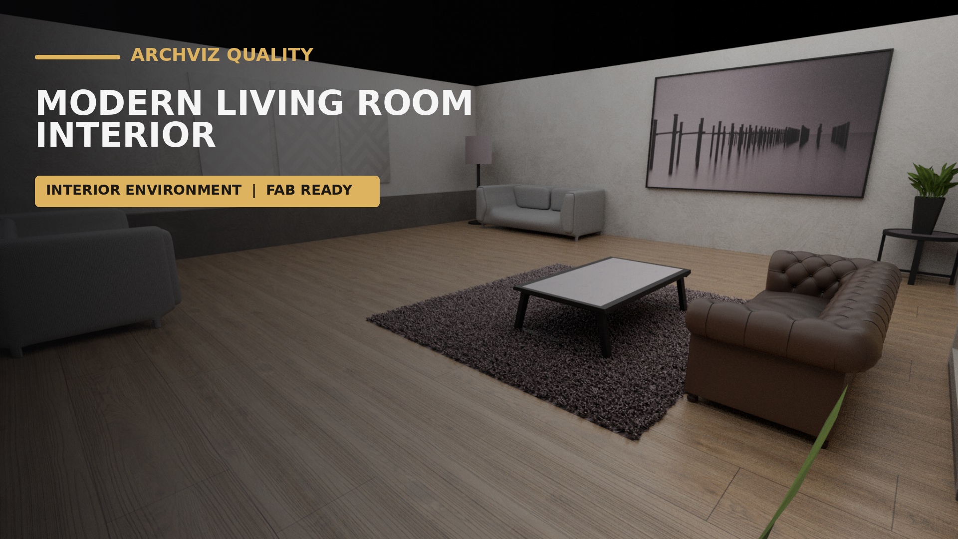 Modern Living Room Interior – Archviz Environment Asset | Fab