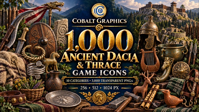 1,000 Ancient Dacia & Thrace Icons | Dacian RPG Items — Cobalt Game Assets