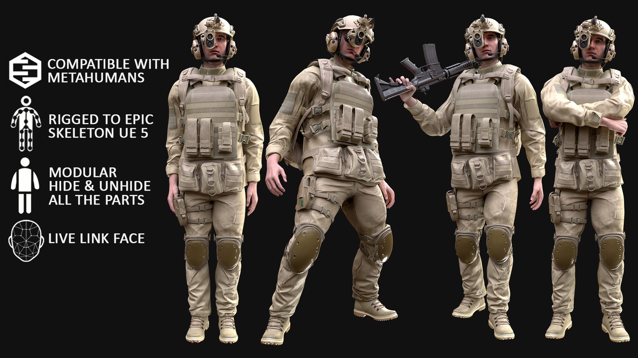 Media 1 for listing Soldier - Rigged - Animated