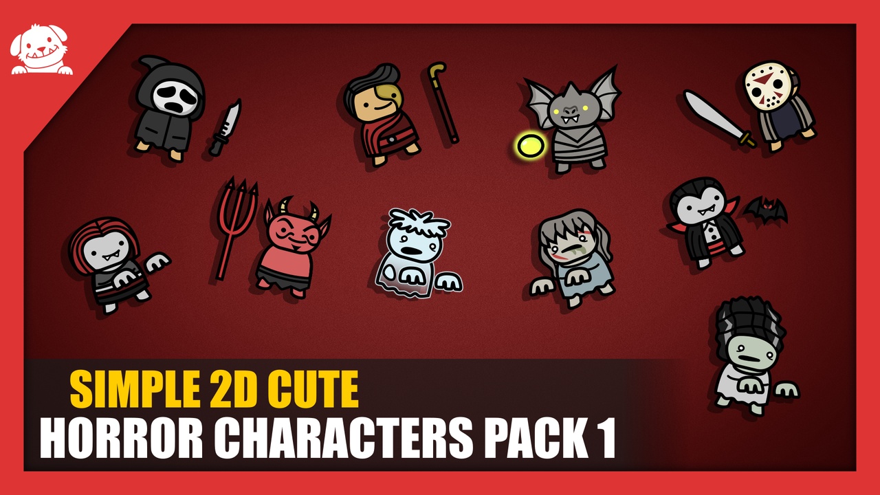 Media 1 for listing Simple 2D Cute Horror Characters Pack 1