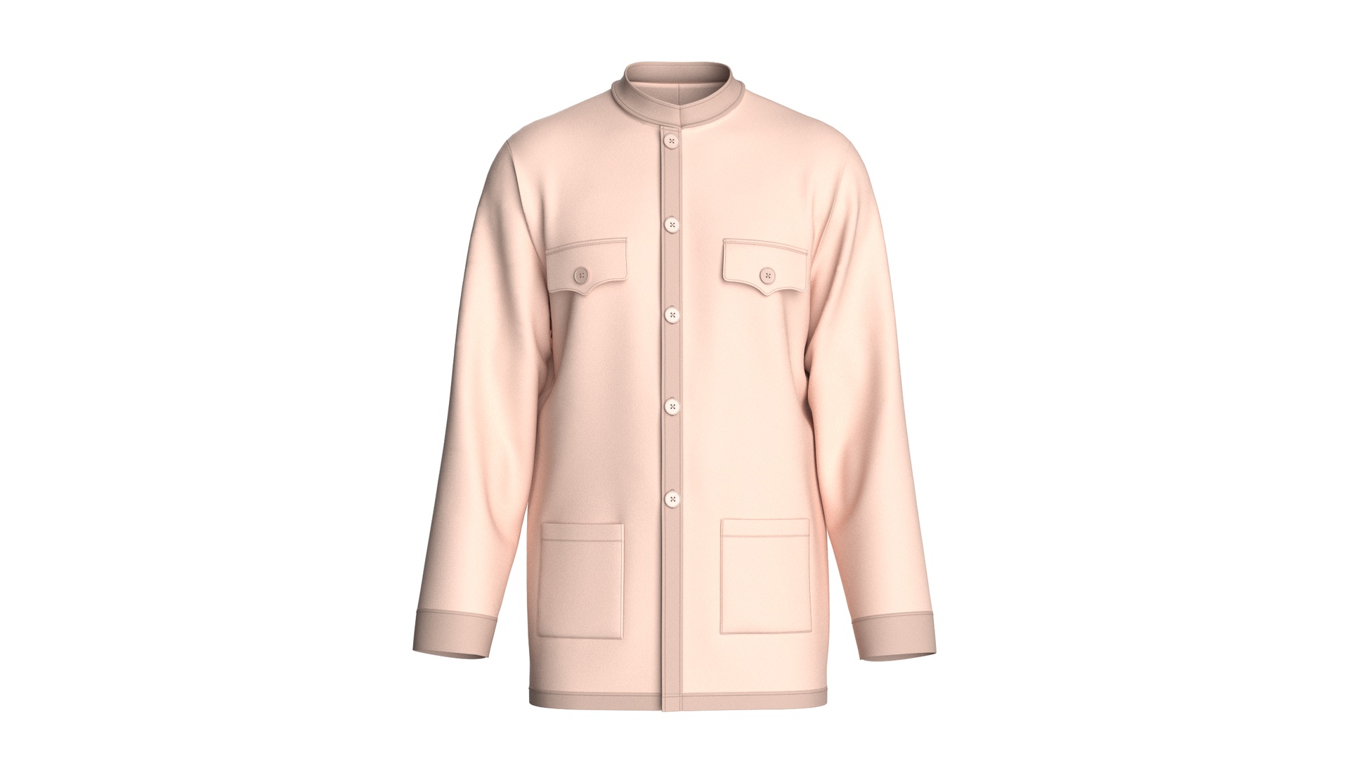 Media 1 for listing Men Mandarin Collar Multi Pocket Shirt | High Poly