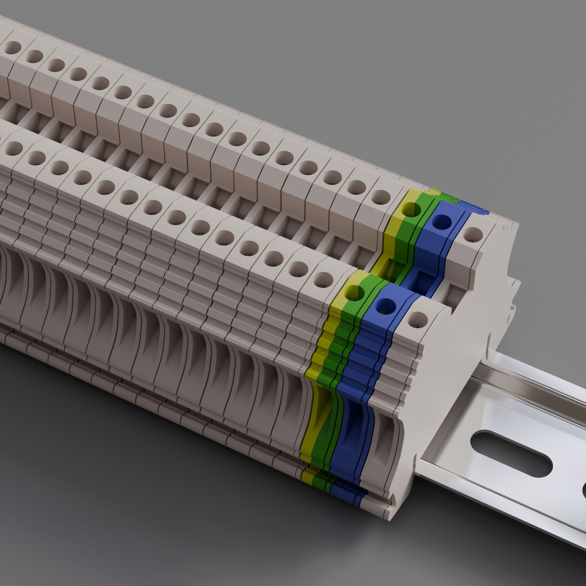 Din Rail Terminal Block - Single Level | Fab