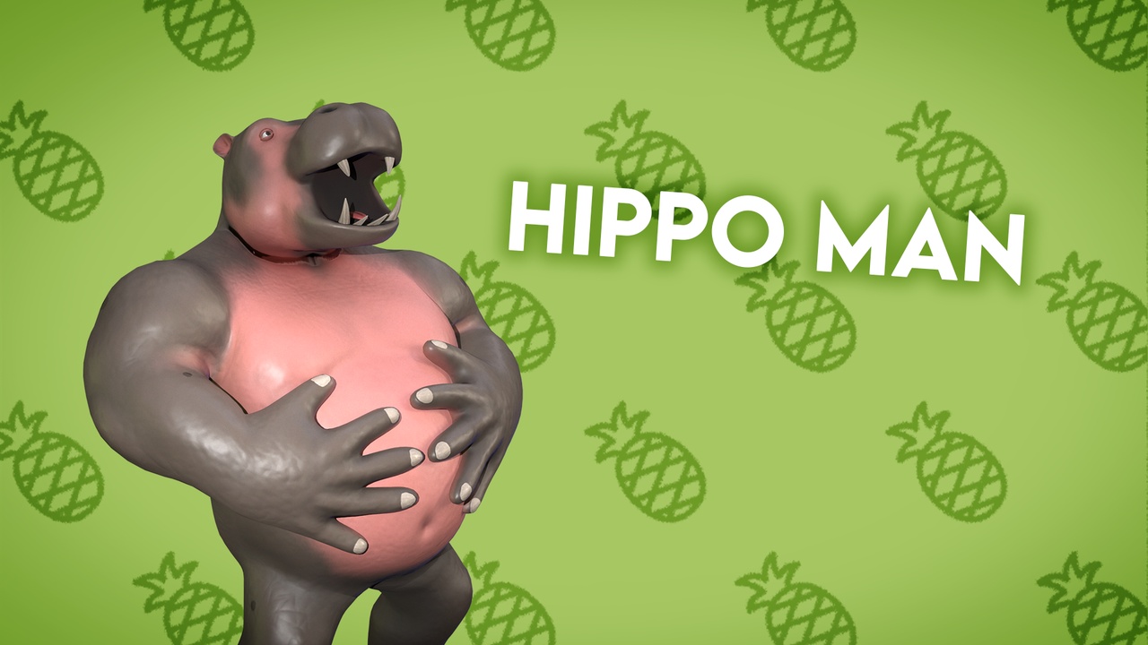 Media 1 for listing Hippo Man | 3D Character | VRChat Compatible