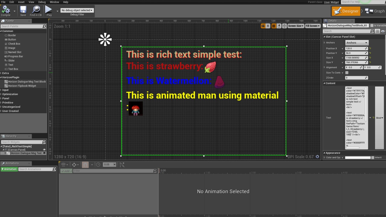 Media 1 for listing Horizon UI Plugin (DialogueMsgTextBlock and Flipbook)