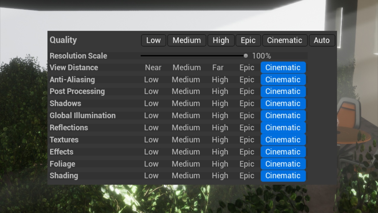 商品 Scalability Settings UMG Widget 的媒体 1
