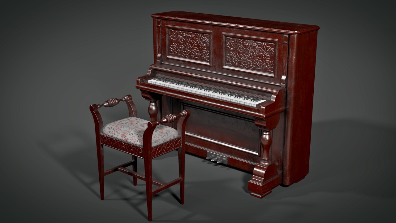Media 1 for listing Antique Piano with Stool- Game Ready