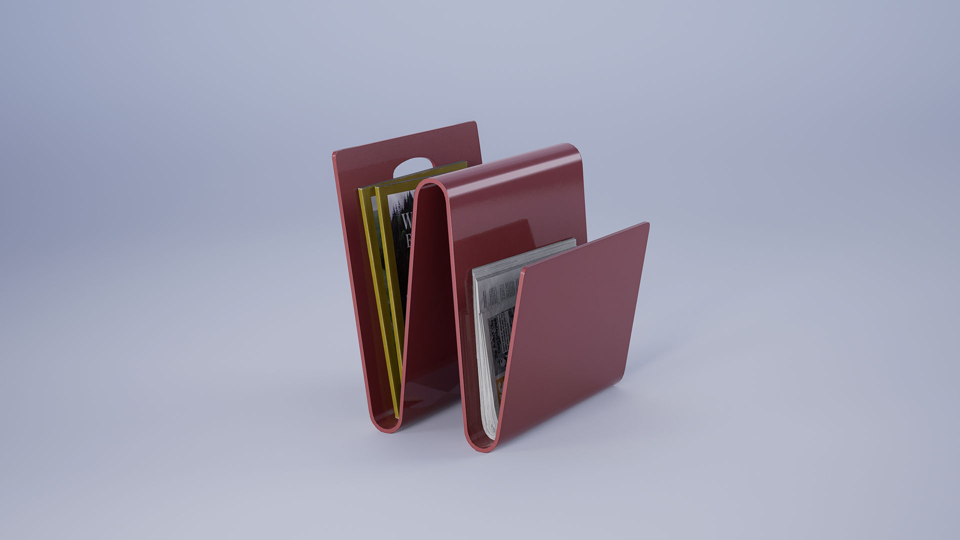 Red Magazine Racks 70s Red Magazine Rack - Low Poly PBR | Fab