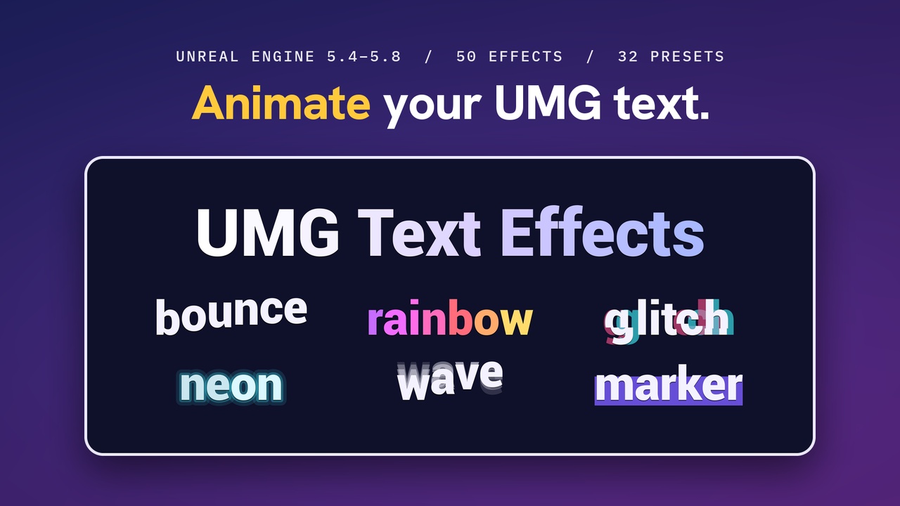 Media 1 for listing UMG Text Effects - Text Animation & Typewriter for Rich Text and Dialogue