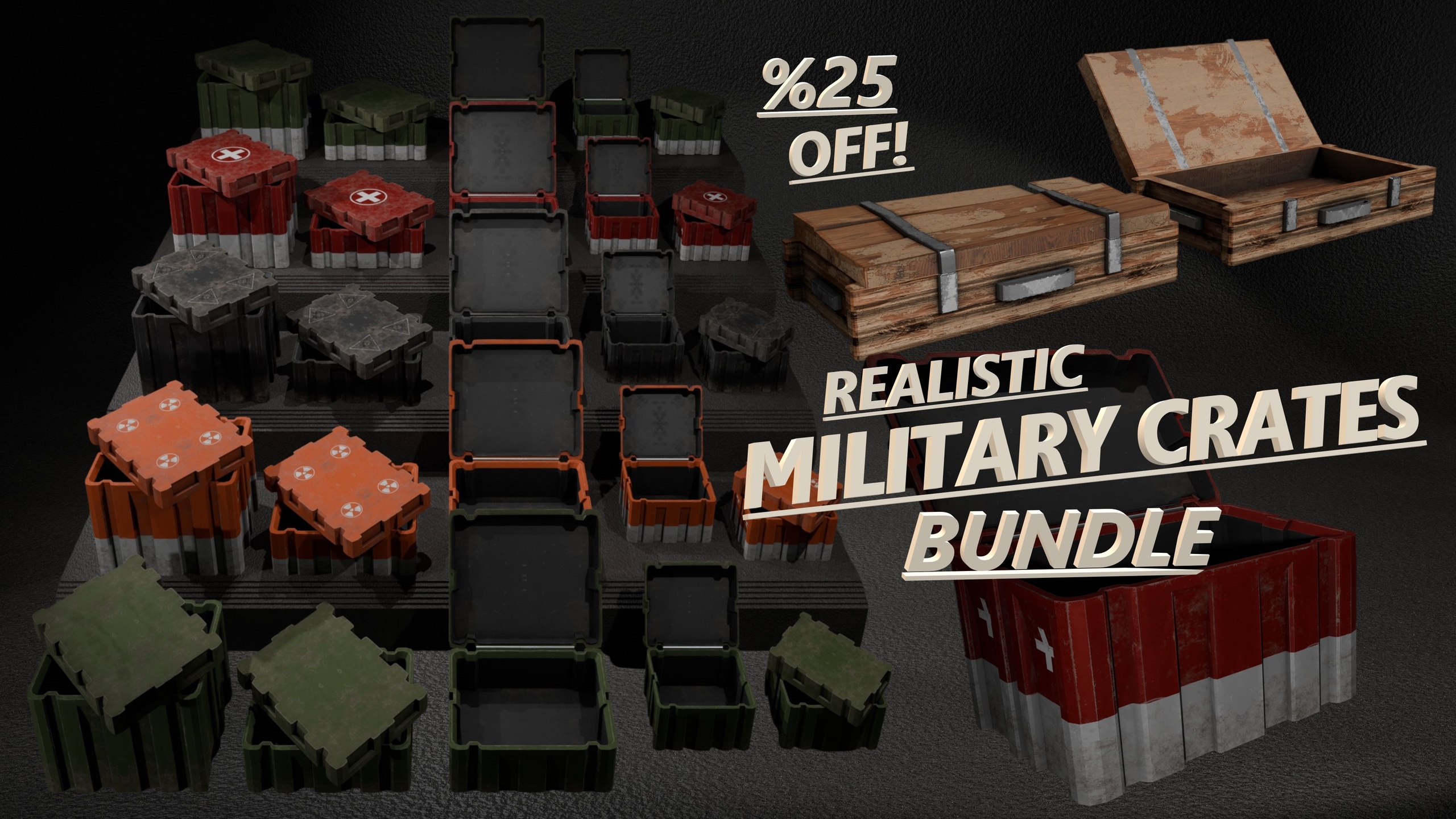 Media 1 for listing Military Crates Bundle Wooden&Metal