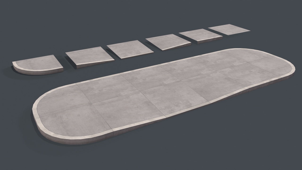 Media 1 for listing Sidewalk Modular Set Low Poly Gameready