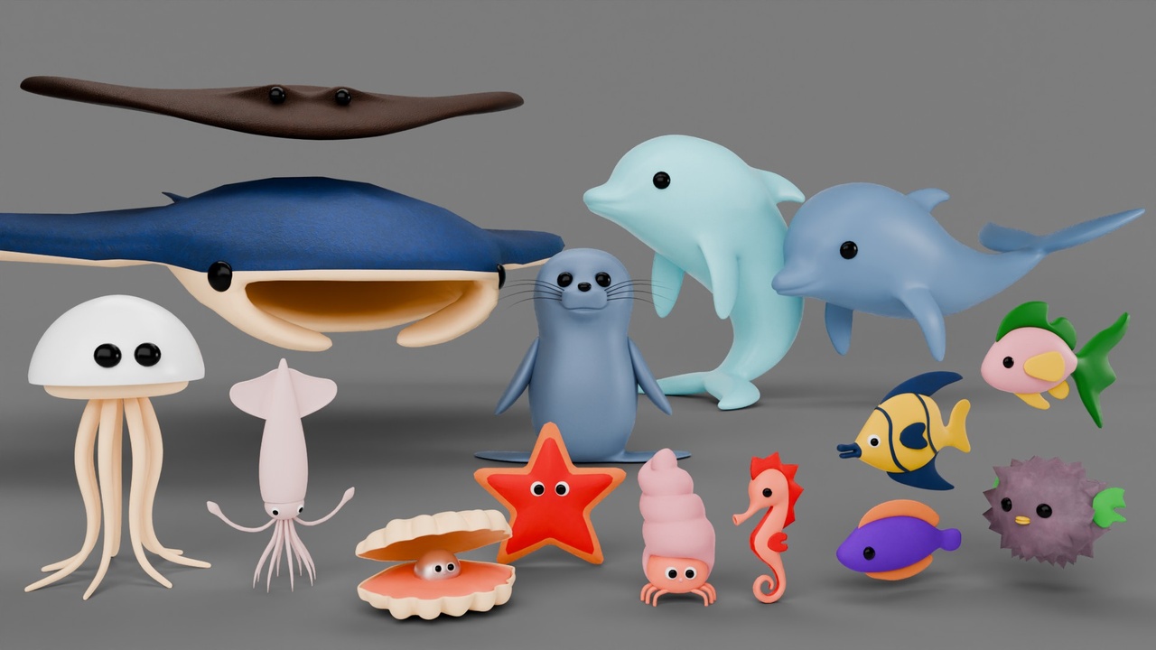 Media 1 for listing Stylized Sea Creature Pack