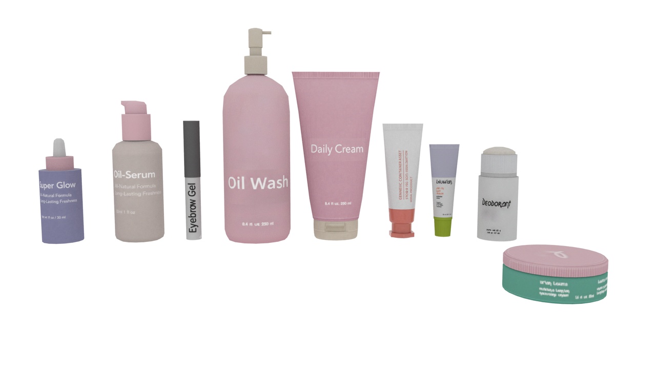 Media 1 for listing Generic Skincare & Cosmetic Packaging 3D Asset Collection