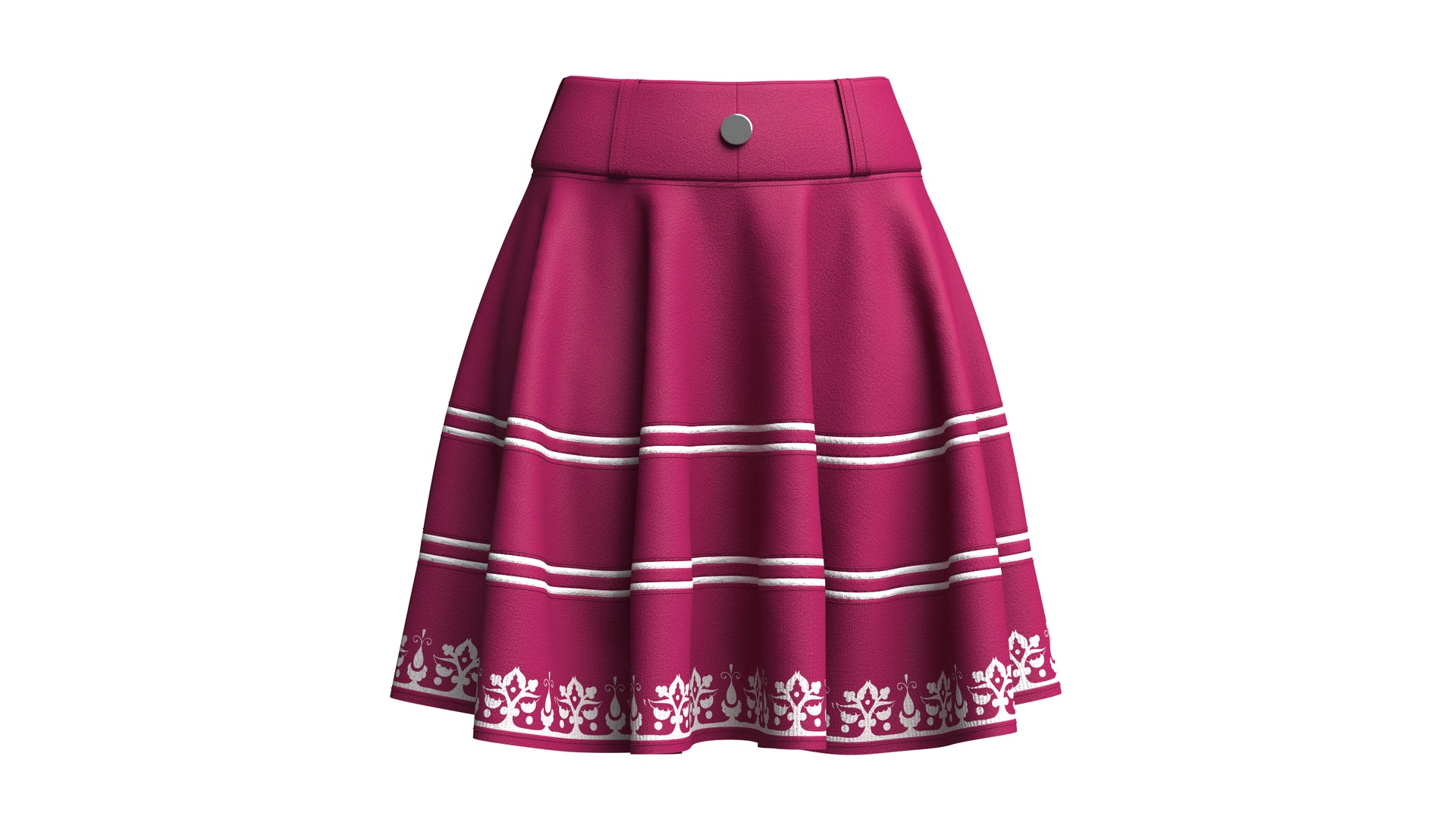 Media 1 for listing Girls High - Waisted Printed Border Mini Skirt | High Poly