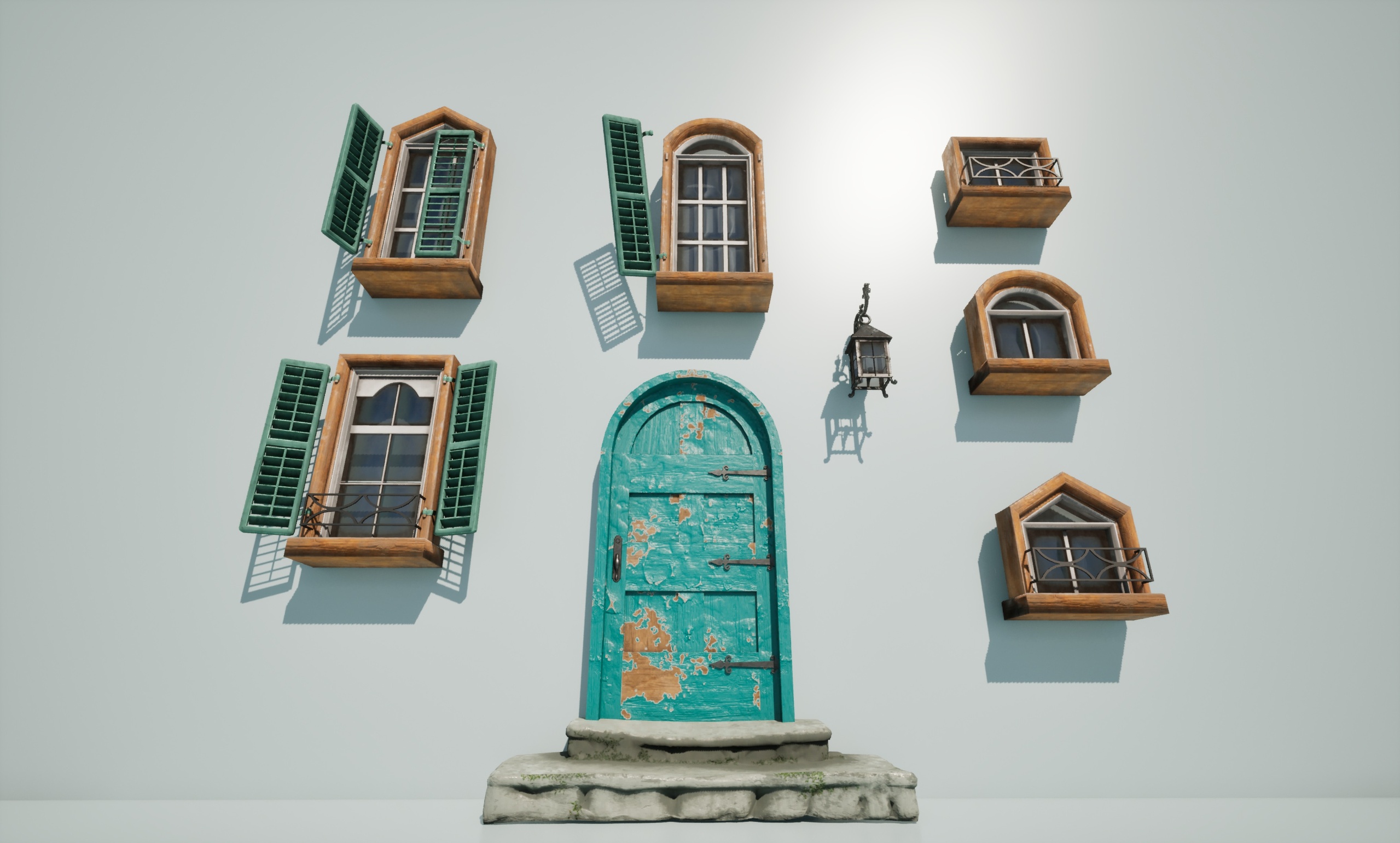 Media 1 for listing Medieval Windows & Doors — Shutters, Nanite, 4K | Modular Fachwerk Facade Kit