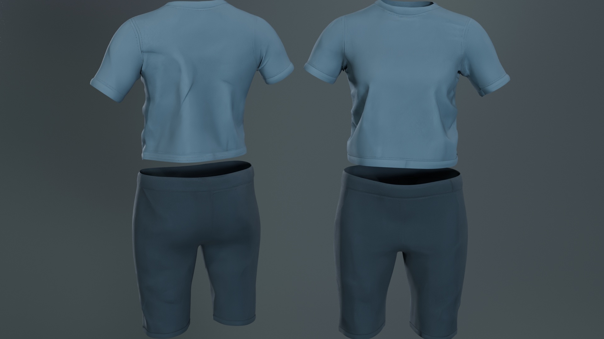 Media 1 for listing Blue Shirt with Shorts Dress for UE5.6x All MetaHuman Body Ready Rigged Outfit