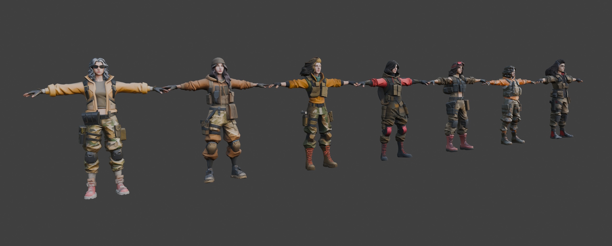 Media 1 for listing Cyberpunk Resistance Squad⚡(LowPoly)