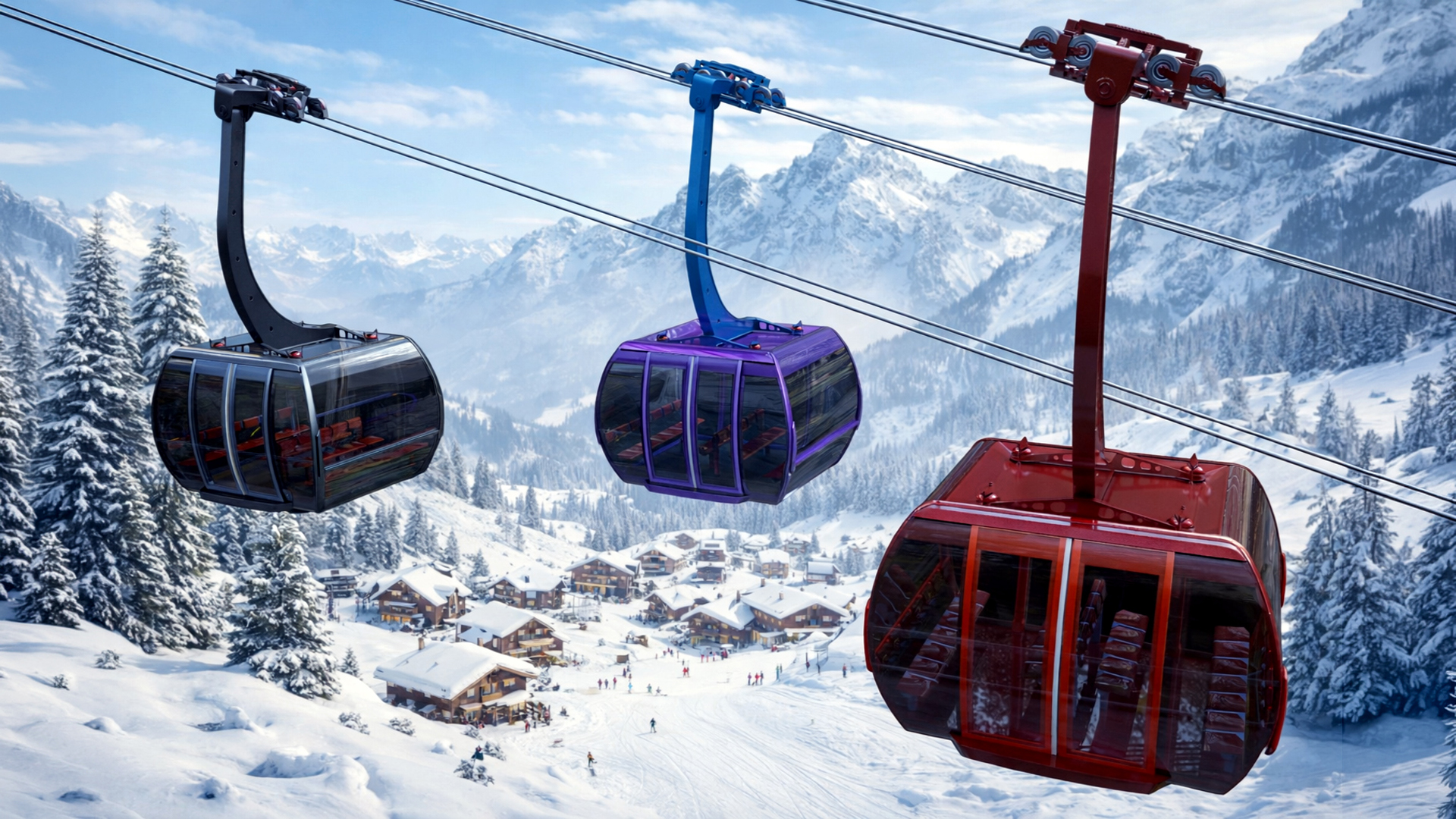 Cableway Finucular System Animated - Rigged | Fab