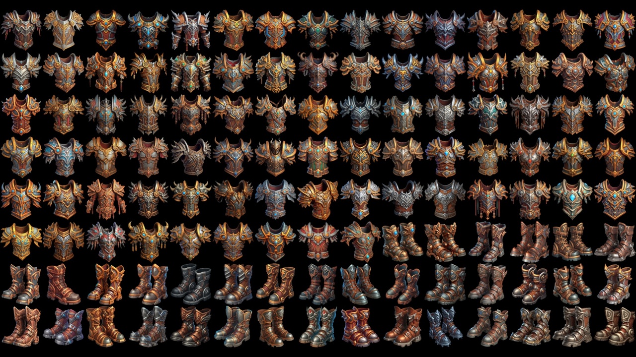 Media 1 for listing Hi-Def Stylized Armor parts - 1100 Sprites