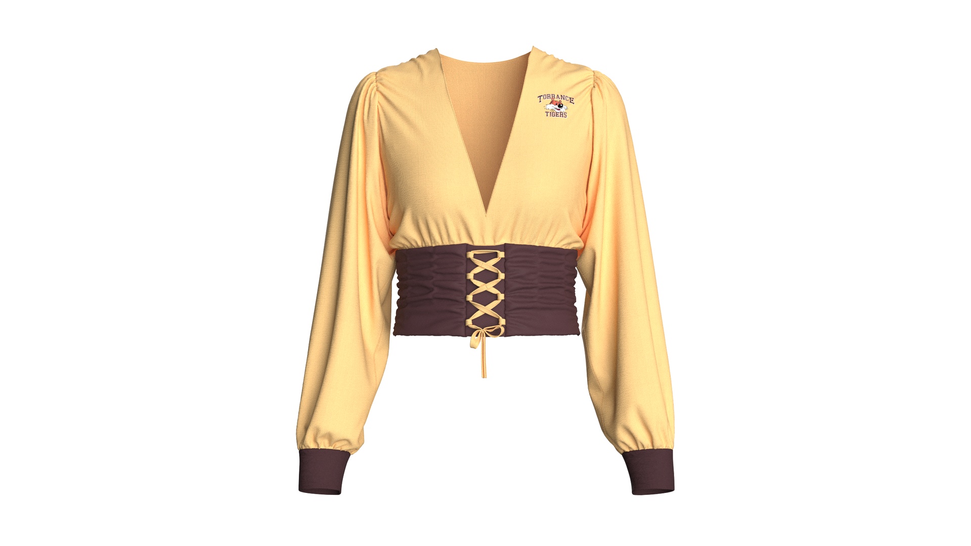 Media 1 for listing Girls Party Long Sleeve Crop Top | High Poly