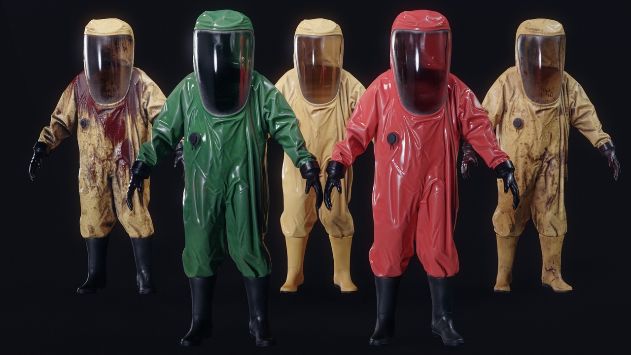 Media 1 for listing Hazmat Suit Сolor Variation- UE5 Skeletons - Rigged