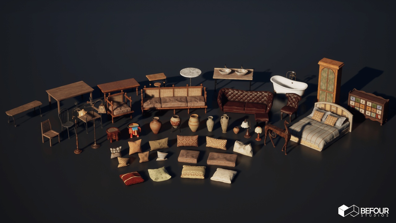 Media 1 for listing Ethnic Furniture Props Pack