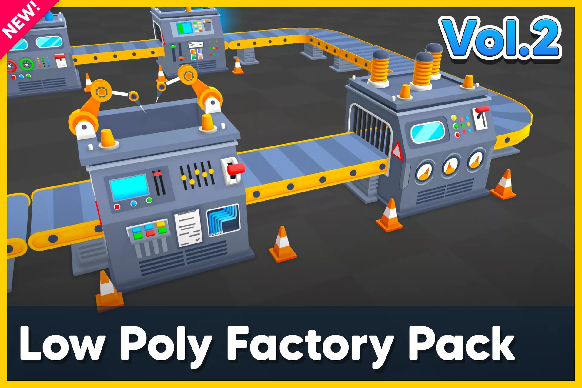 Media 1 for listing Low Poly Factory Machine Animated Pack - 2