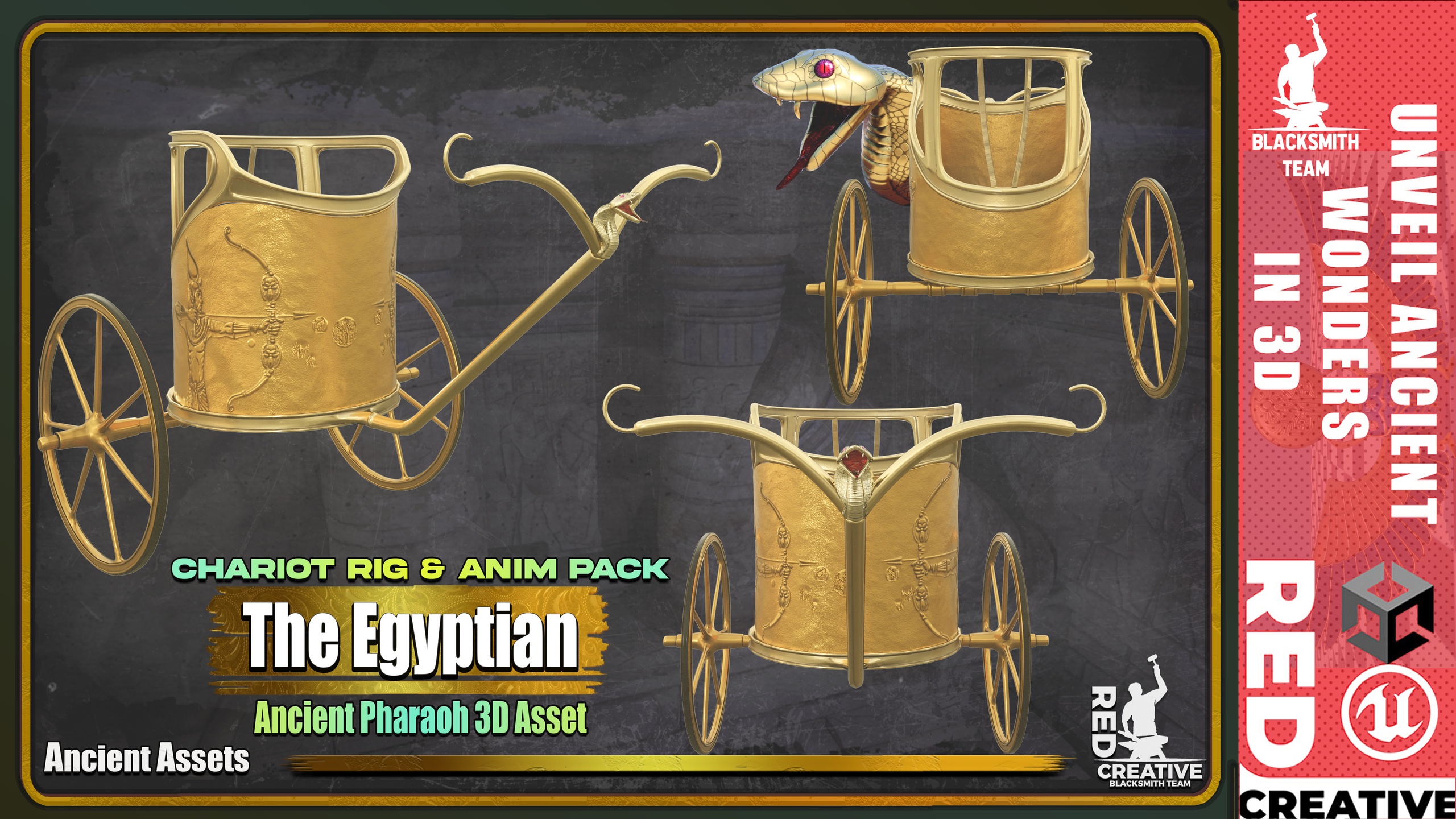 Media 1 for listing Ancient Egypt Pack Vol. 2 – Chariots with Hi-Res Baked Textures