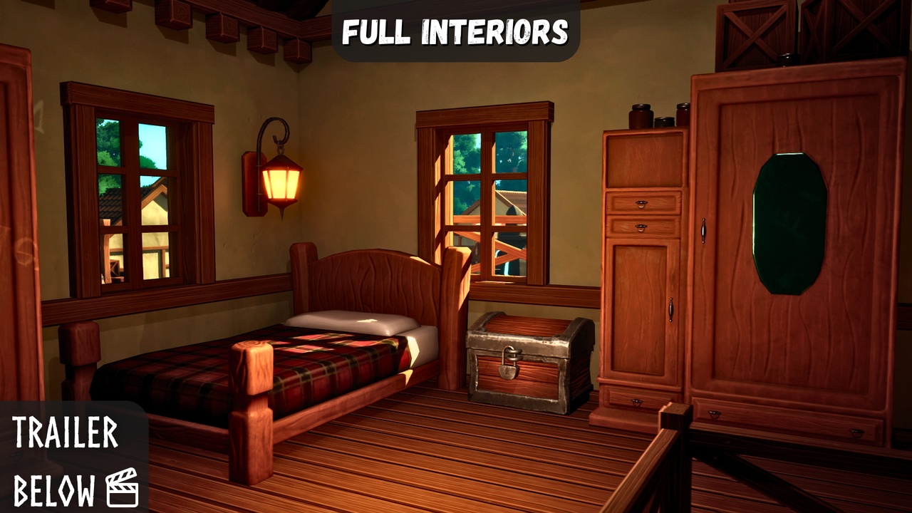 Media 1 for listing Stylized Village (Village, Stylized Village, Stylized Town, Medieval Village)