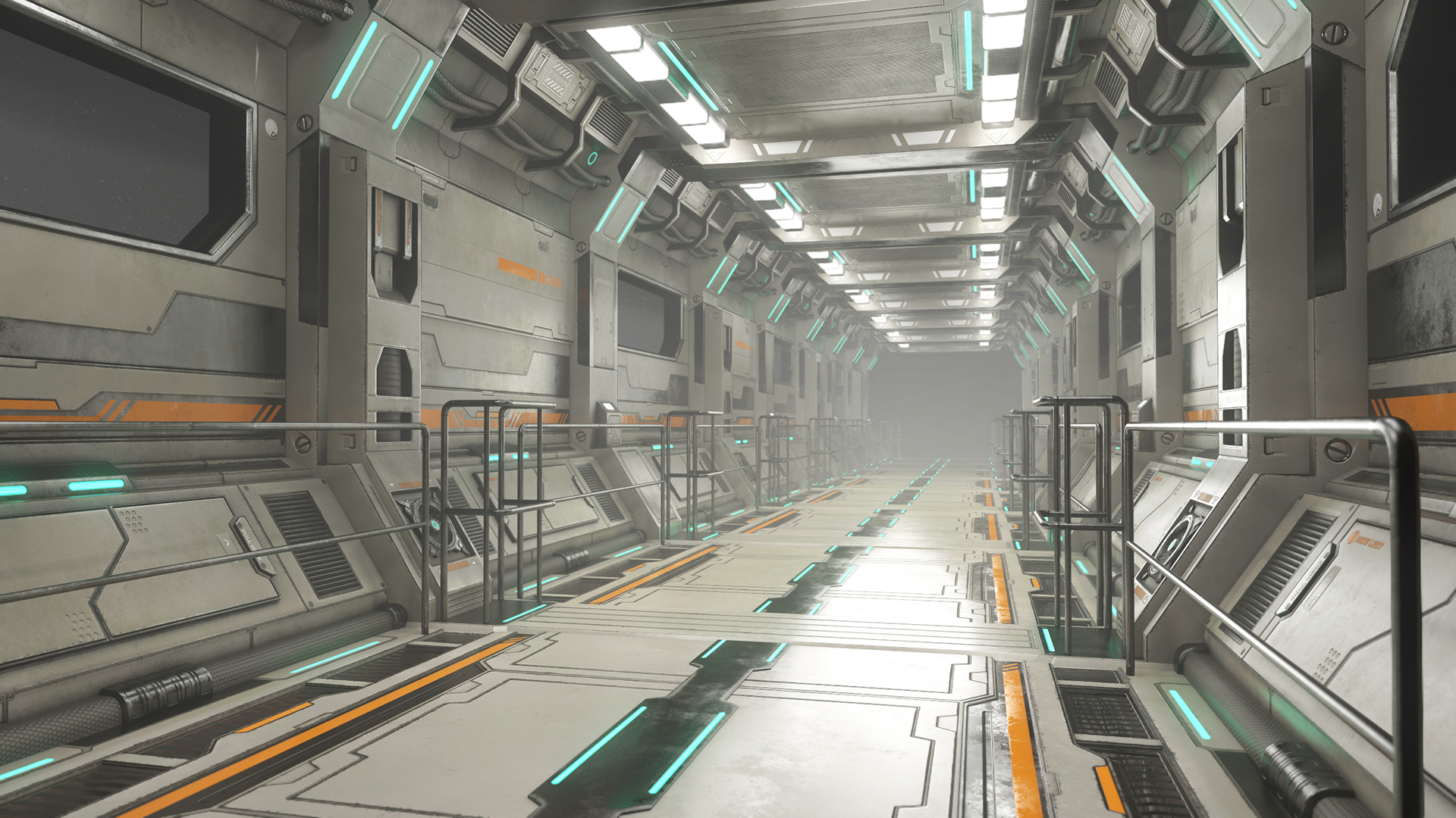 Sci-Fi Modular Corridor Version 2 - Low Poly | Fab