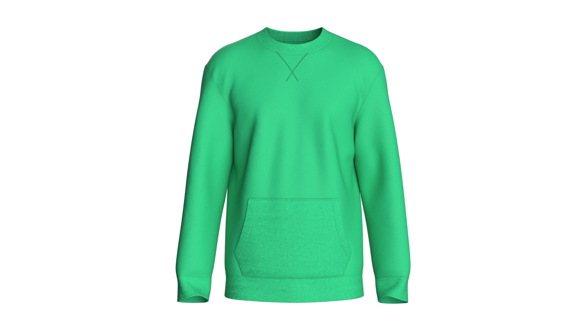 Media 1 for listing Men Emerald Crewneck Sweatshirt| High Poly
