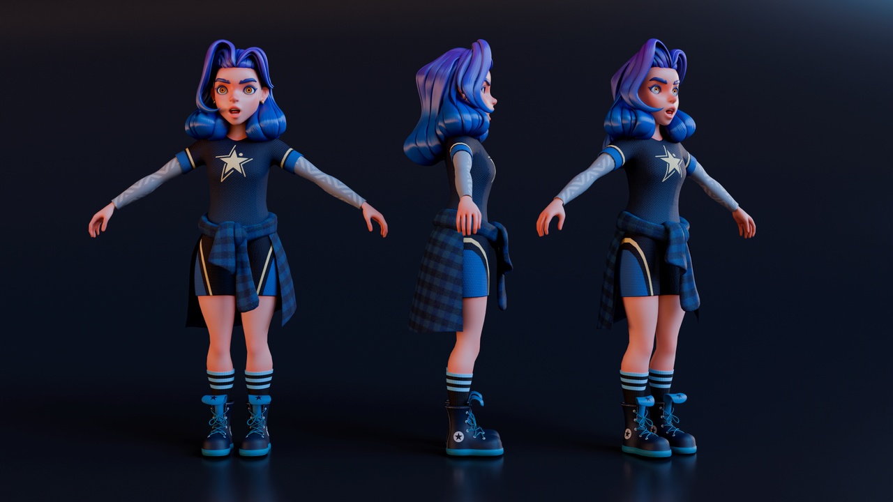 Stylized Girl 제품 등록을 위한 미디어 1개
