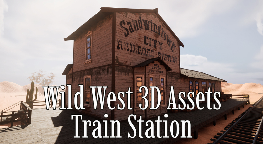 Wild West 3D Assets Pack: Train station | Fab