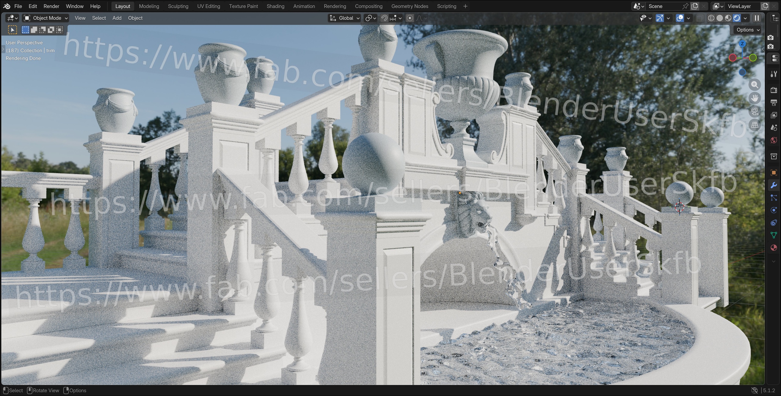 Media 1 for listing Baroque Waterfront Estate Fountain Stairs