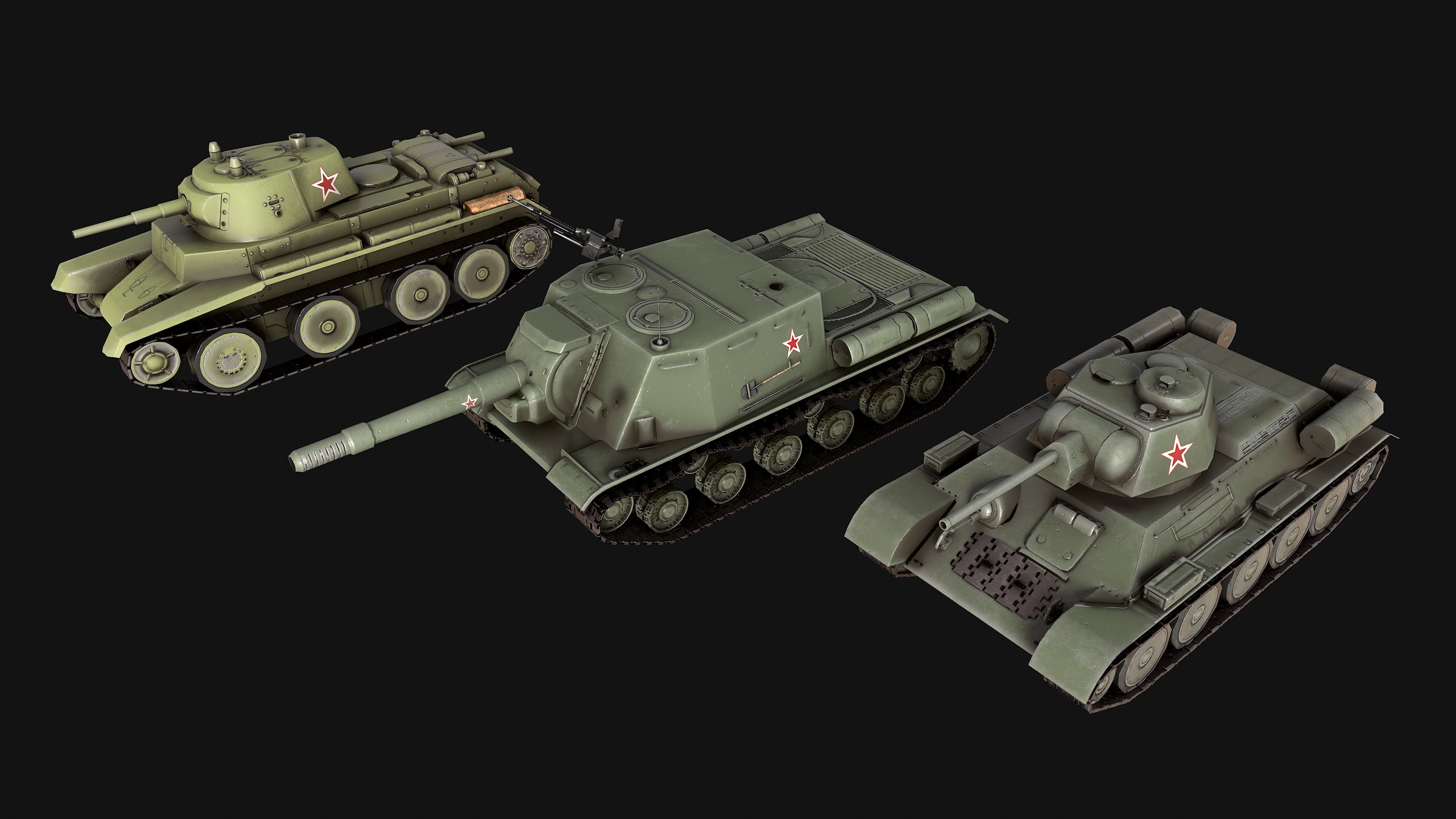 Media 1 for listing WW2 - Soviet Tank Pack - Low Poly
