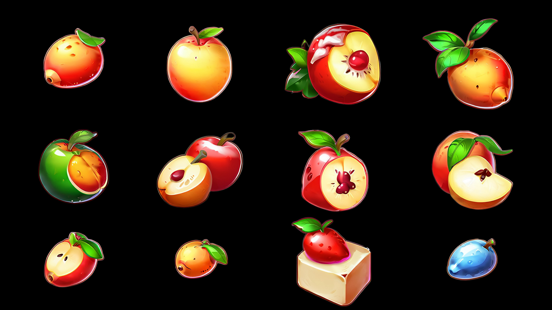 🍎 85 Fruits 2D Icons – PNG Transparent Background, Game & UI Pack | Fab