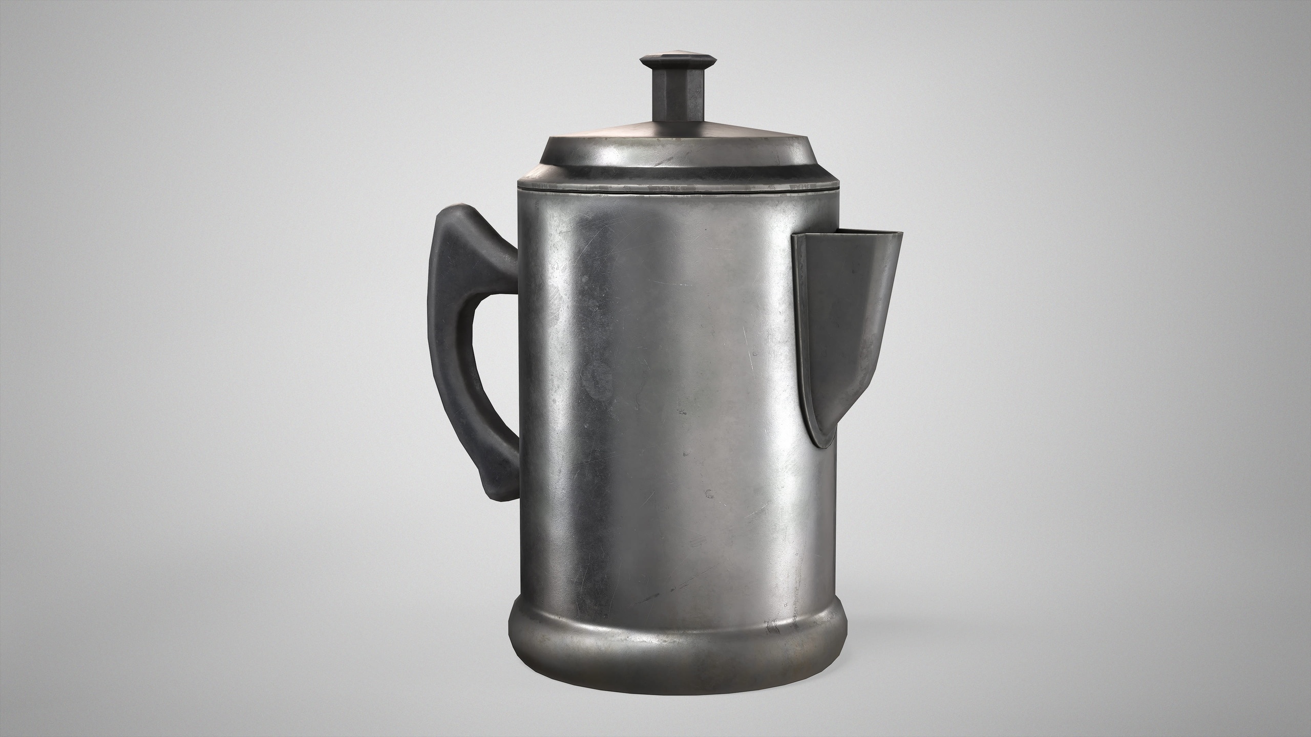 Media 1 for listing Old Coffee Kettle - Vintage Coffee Pot AAA Steel and Brass Low-poly 3D model