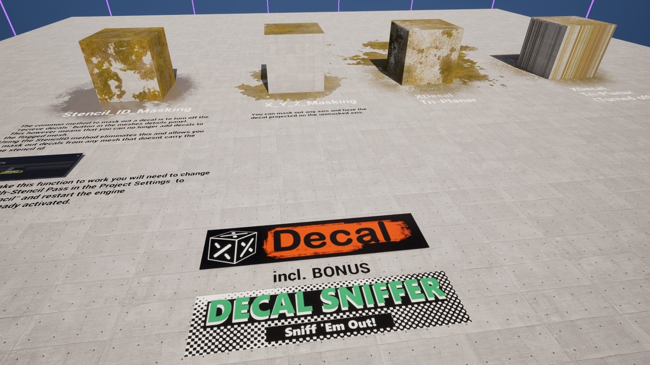 Media 1 for listing X-DECAL Tri-planar Projection, ID masking, XYZ masking & BONUS Decal Sniffer!