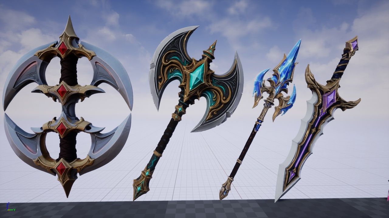 Media 1 for listing Stylized Fantasy Weapons Pack 9 Weapons with Static & Skeletal Meshes
