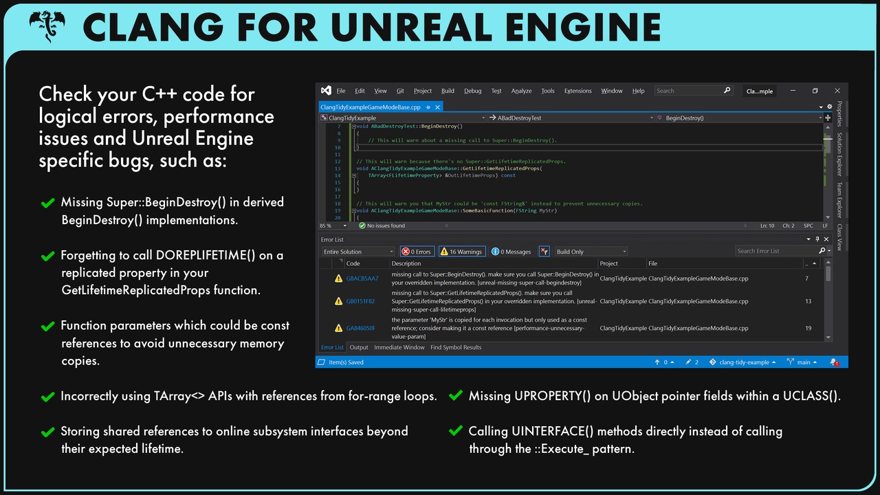 Media 1 for listing Clang for Unreal Engine