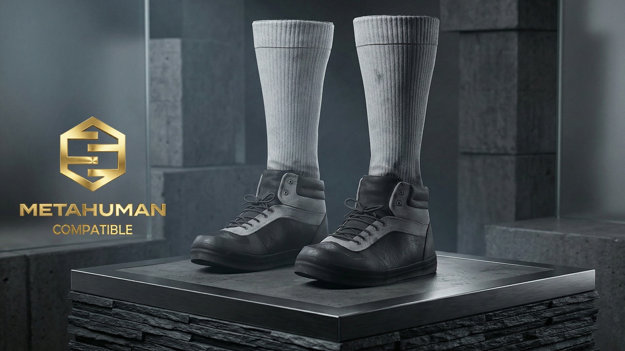 Media 1 for listing Two Tone High Top Utility Sneakers with Padded Collar and Minimal Urban Build