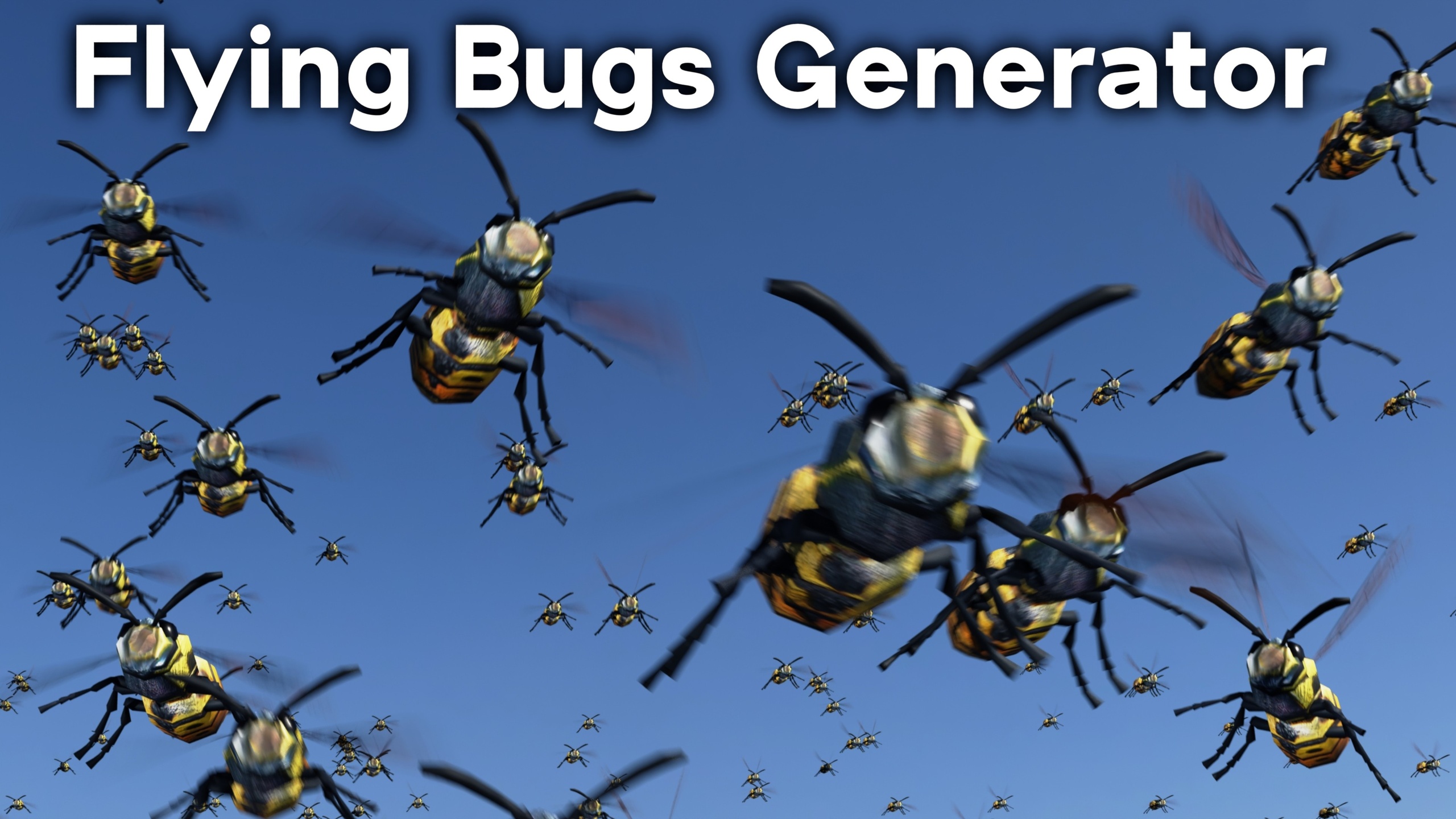 Media 1 for listing Flying Bugs Generator 🐝 (Geometry Nodes)