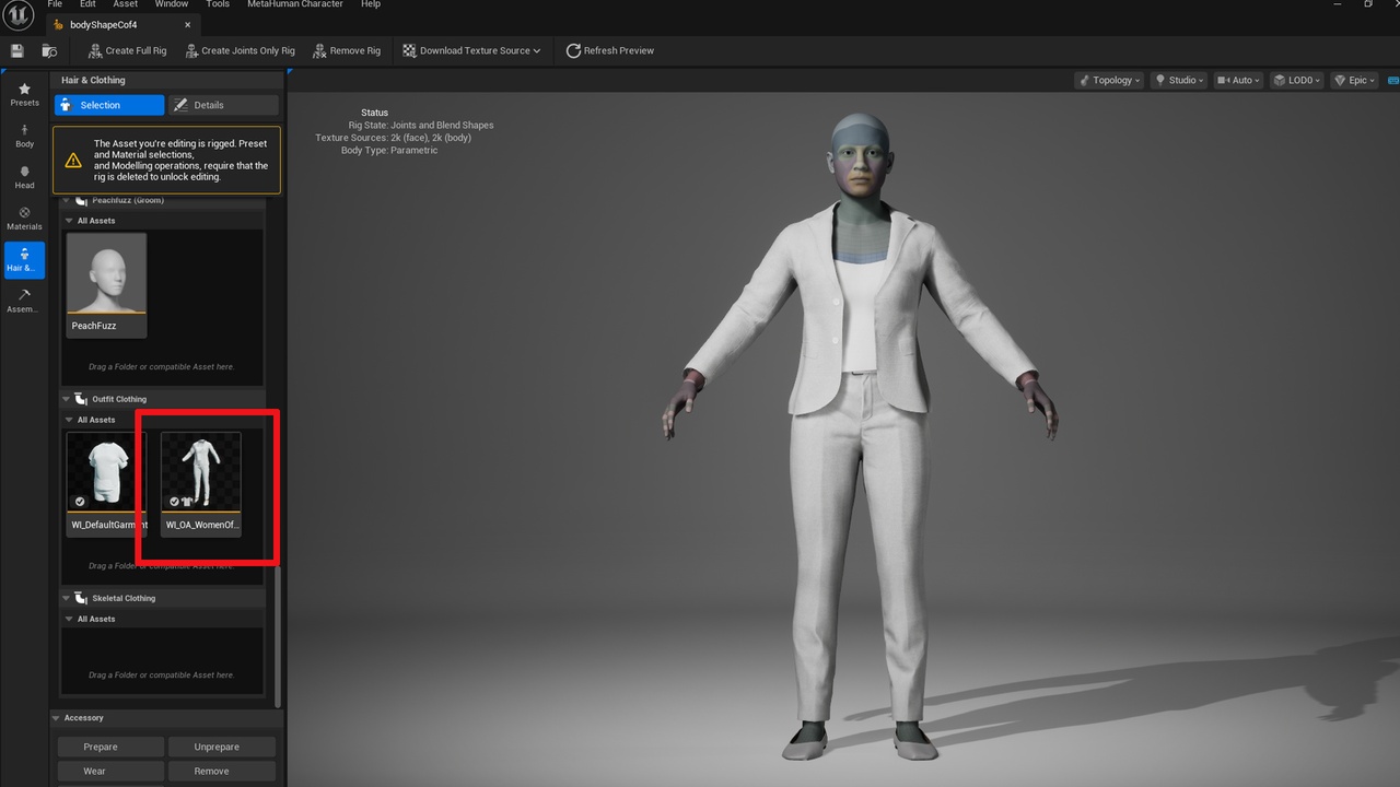 Media 1 for listing Women Office Outfit - Metahuman Clothes Parametric Suit
